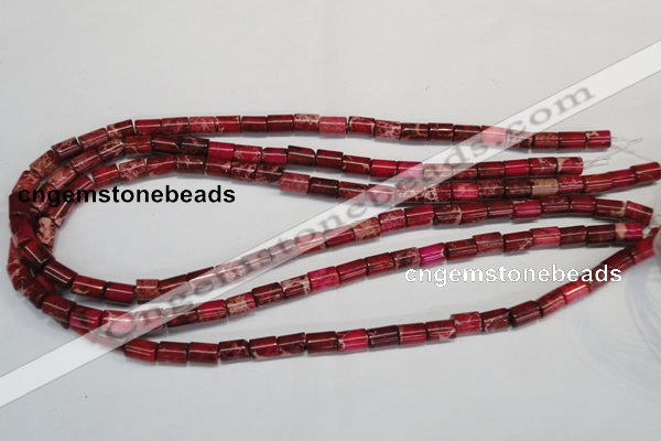 CDI590 15.5 inches 6*8mm tube dyed imperial jasper beads