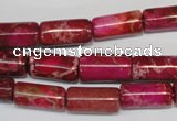 CDI594 15.5 inches 8*16mm tube dyed imperial jasper beads