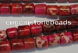 CDI595 15.5 inches 8*8mm tube dyed imperial jasper beads