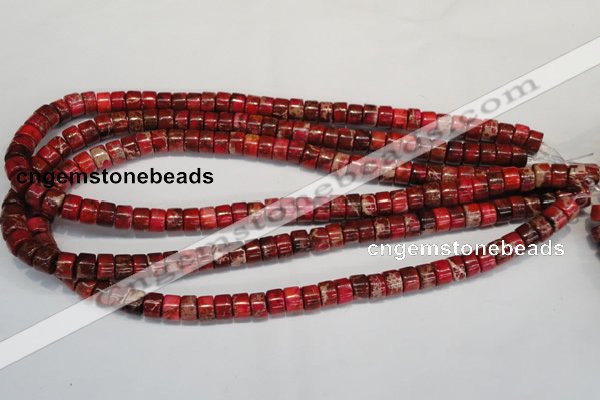 CDI596 15.5 inches 4*8mm tube dyed imperial jasper beads