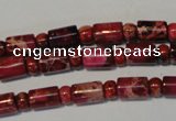 CDI597 15.5 inches 3*6mm rondelle 6*9mm tube dyed imperial jasper beads