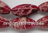 CDI609 15.5 inches 15*30mm rice dyed imperial jasper beads