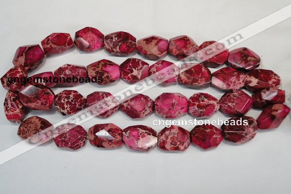 CDI615 15.5 inches 18*24mm faceted nugget dyed imperial jasper beads