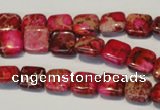 CDI620 15.5 inches 10*10mm square dyed imperial jasper beads