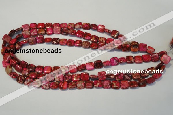 CDI620 15.5 inches 10*10mm square dyed imperial jasper beads