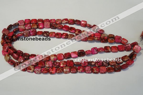 CDI621 15.5 inches 12*12mm square dyed imperial jasper beads