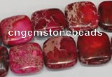 CDI623 15.5 inches 16*16mm square dyed imperial jasper beads