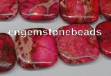 CDI625 15.5 inches 20*20mm square dyed imperial jasper beads