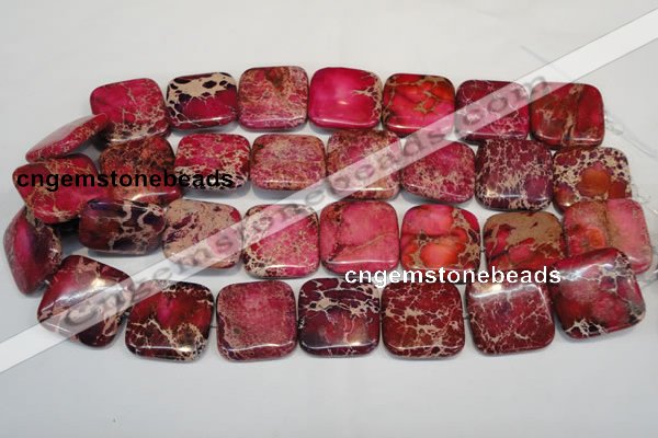 CDI626 15.5 inches 25*25mm square dyed imperial jasper beads