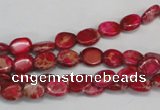 CDI641 15.5 inches 6*8mm oval dyed imperial jasper beads