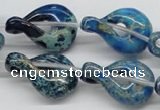 CDI66 16 inches 20*30mm petal shaped dyed imperial jasper beads