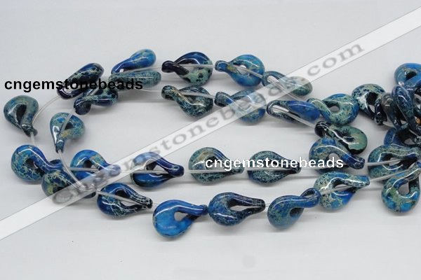 CDI66 16 inches 20*30mm petal shaped dyed imperial jasper beads