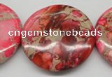 CDI661 15.5 inches 40mm flat round dyed imperial jasper beads