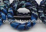 CDI67 16 inches 40mm donut shaped dyed imperial jasper beads