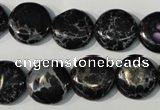 CDI688 15.5 inches 15mm flat round dyed imperial jasper beads