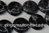 CDI689 15.5 inches 18mm flat round dyed imperial jasper beads