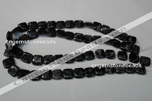 CDI692 15.5 inches 14*14mm square dyed imperial jasper beads