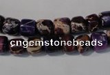 CDI705 15.5 inches 6*8mm nuggets dyed imperial jasper beads