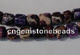 CDI705 15.5 inches 6*8mm nuggets dyed imperial jasper beads