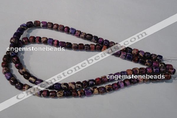 CDI705 15.5 inches 6*8mm nuggets dyed imperial jasper beads