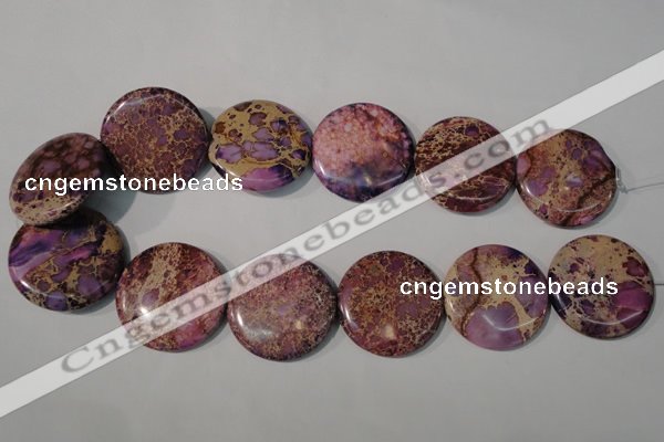 CDI708 15.5 inches 35mm flat round dyed imperial jasper beads