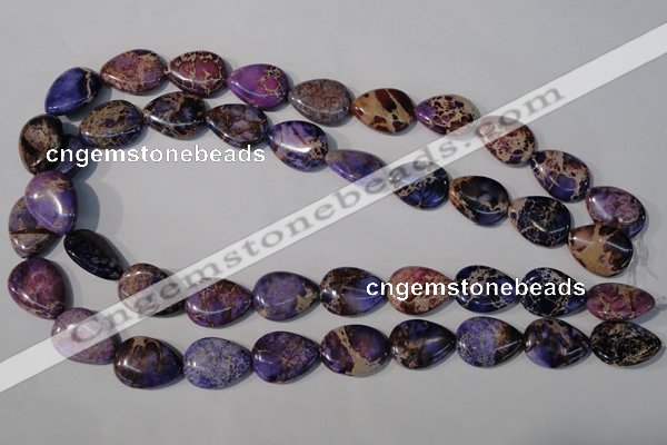 CDI714 15.5 inches 15*20mm flat teardrop dyed imperial jasper beads