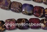 CDI716 15.5 inches 14*14mm square dyed imperial jasper beads