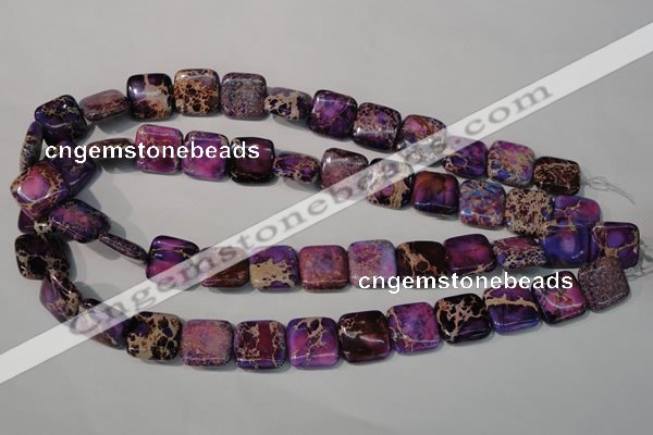 CDI717 15.5 inches 16*16mm square dyed imperial jasper beads