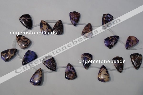 CDI724 Top-drilled 16*24mm flat teardrop dyed imperial jasper beads