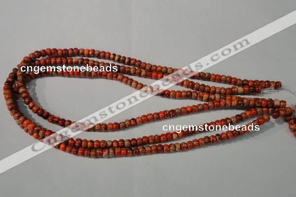 CDI731 15.5 inches 4*6mm rondelle dyed imperial jasper beads