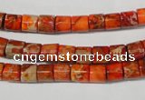 CDI735 15.5 inches 6*6mm tube dyed imperial jasper beads