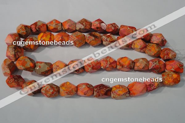 CDI747 15.5 inches 13*18mm faceted nuggets dyed imperial jasper beads