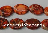 CDI751 15.5 inches 13*18mm oval dyed imperial jasper beads