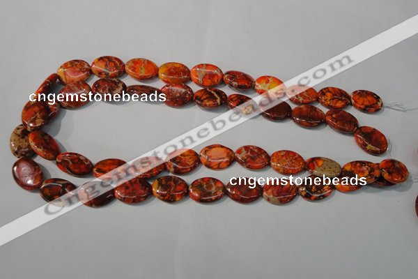 CDI751 15.5 inches 13*18mm oval dyed imperial jasper beads