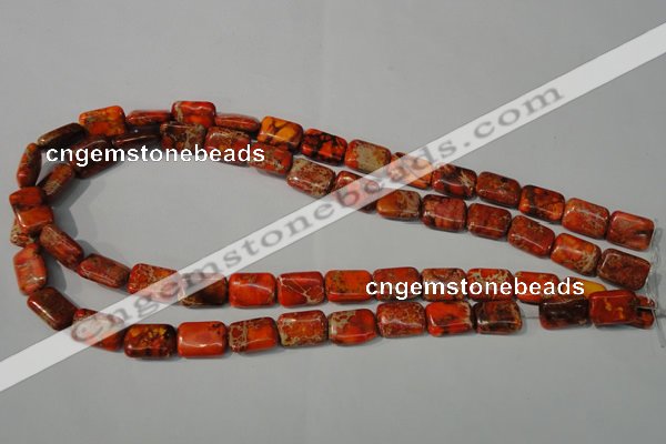 CDI756 15.5 inches 10*14mm rectangle dyed imperial jasper beads