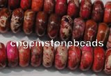 CDI775 15.5 inches 6*14mm rondelle dyed imperial jasper beads