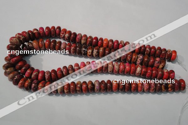 CDI775 15.5 inches 6*14mm rondelle dyed imperial jasper beads