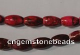 CDI777 15.5 inches 8*13mm rice dyed imperial jasper beads