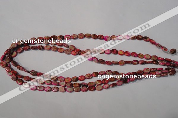 CDI781 15.5 inches 6*8mm oval dyed imperial jasper beads