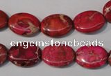 CDI782 15.5 inches 12*16mm oval dyed imperial jasper beads