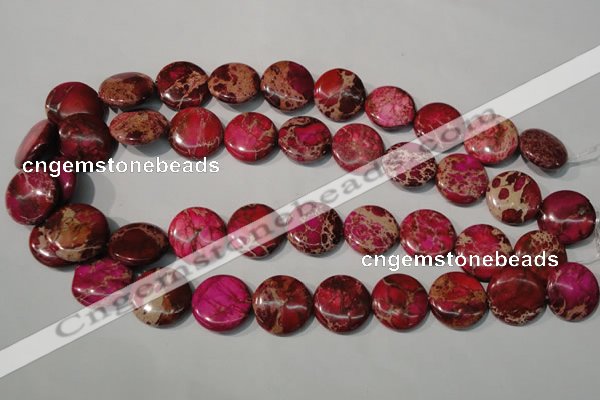 CDI787 15.5 inches 20mm flat round dyed imperial jasper beads