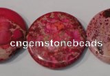 CDI788 15.5 inches 30mm flat round dyed imperial jasper beads