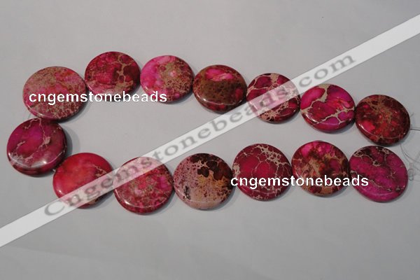 CDI788 15.5 inches 30mm flat round dyed imperial jasper beads