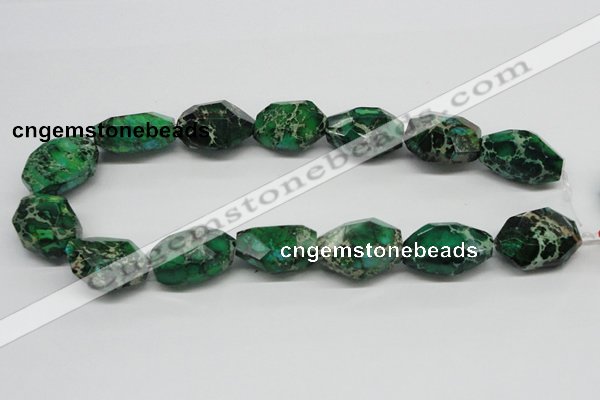 CDI79 16 inches 18*28mm faceted nuggets dyed imperial jasper beads