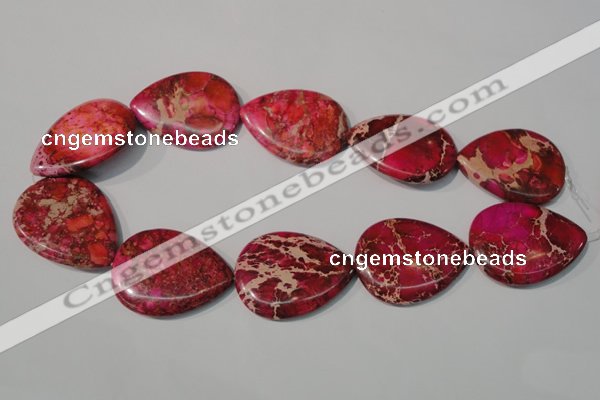 CDI790 15.5 inches 30*40mm flat teardrop dyed imperial jasper beads