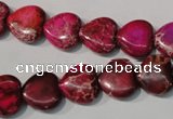 CDI792 15.5 inches 12*12mm heart dyed imperial jasper beads