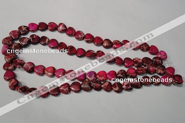 CDI792 15.5 inches 12*12mm heart dyed imperial jasper beads