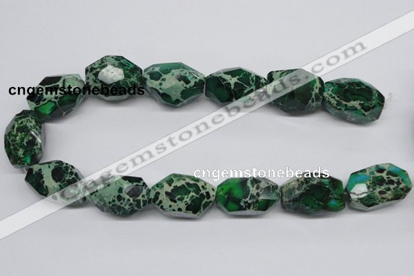 CDI80 16 inches 20*30mm faceted nuggets dyed imperial jasper beads