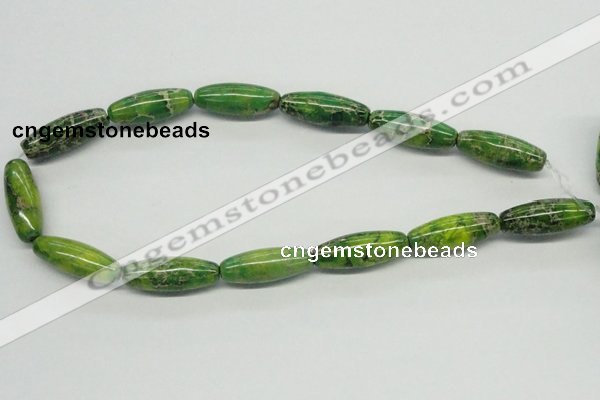 CDI89 16 inches 12*30mm rice dyed imperial jasper beads wholesale