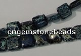 CDI901 15.5 inches 8*8mm square dyed imperial jasper beads